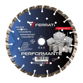 FERRATI TARCZA DIAMENTOWA TNĄCA PERFORMANTE Ø 230 MM x 22,23 MM do betonu