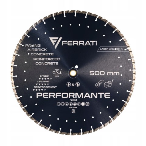 FERRATI TARCZA DIAMENTOWA TNĄCA PERFORMANTE Ø 500 MM x 25,4/20 MM