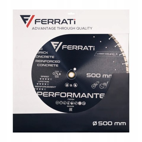 FERRATI TARCZA DIAMENTOWA TNĄCA PERFORMANTE Ø 500 MM x 25,4/20 MM