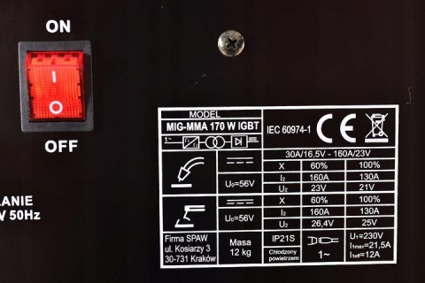 Półautomat spawalniczy MIG/MAG, MMA Magnum 30-160 A 230 V inwerter 170W MMA