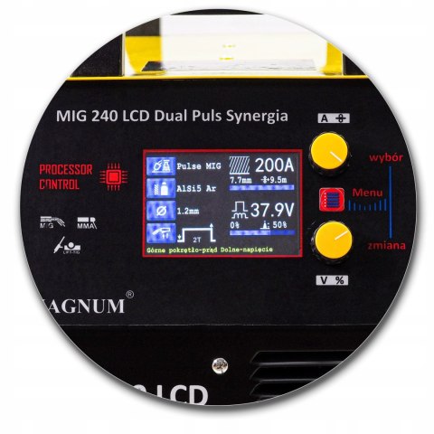 SPAWARKA MIGOMAT MAGNUM MIG 240 DUAL PULS LCD 3w1