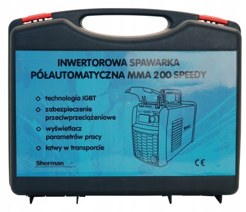 Spawarka inwertorowa Sherman 20-200 A 230 5,3 kVA MMA 200 Speedy Spawarka inwertorowa Sherman 20-200 A 230 5,3 kVA MMA 200 Speedy