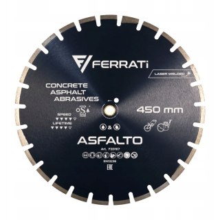 Tarcza diamentowa tnąca 1A1RSS C1S 450mm 25,4-F4mm ASFALTO FERRATi