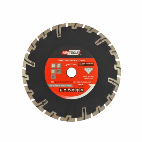 AWTOOLS TARCZA DIAMENTOWA 230x22,2 / SZYBKIE-GŁĘBOKIE CIĘCIE AWTOOLS TARCZA DIAMENTOWA 230x22,2 / SZYBKIE-GŁĘBOKIE CIĘCIE