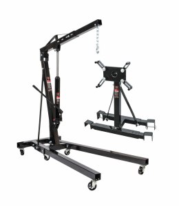 AWTOOLS ŻURAW WARSZTATOWY 2-TONOWY + WÓZEK MONTAŻOWY 900 kg