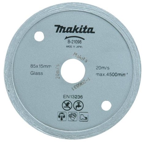 MAKITA TARCZA DIAMENTOWA 85x15mm PEŁNA (NA MOKRO) PŁYTKI, SZKŁO MAKITA TARCZA DIAMENTOWA 85x15mm PEŁNA (NA MOKRO) PŁYTKI, SZKŁO