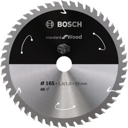 BOSCH PIŁA TARCZOWA STANDARD WOOD ACCU 165x20x48z
