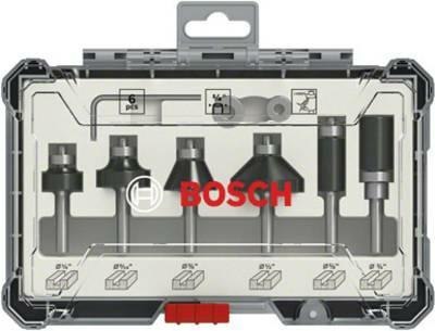 BOSCH ZESTAW FREZÓW 6szt. UCHWYT 1/4 TRIM & ENDING