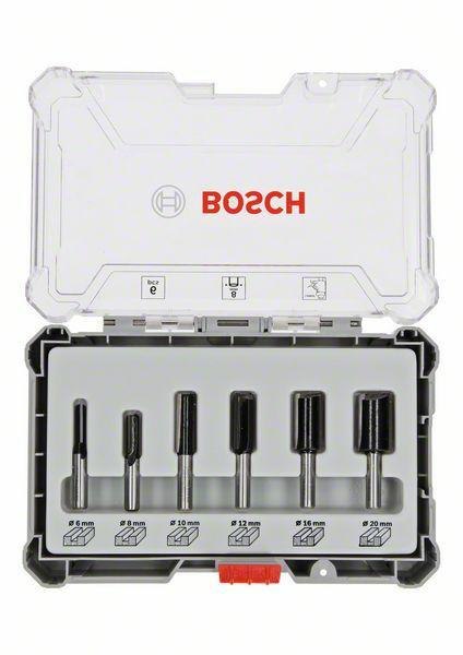 BOSCH ZESTAW FREZÓW 6szt. UCHWYT 8mm PROSTE