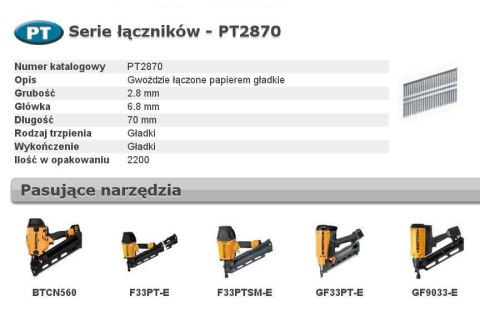 BOSTITCH GWOŹDZIE PT 33` 70mm