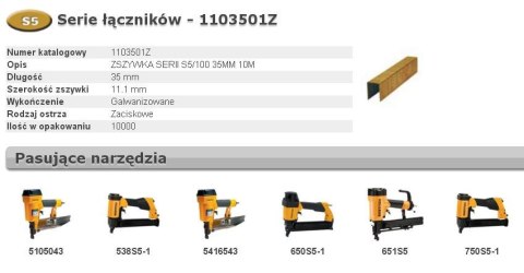 BOSTITCH ZSZYWKI S5 35mm 10M szer. 11,1mm ...