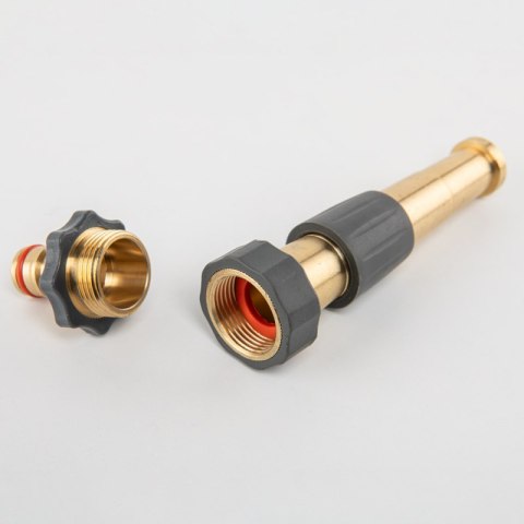 BRADAS DYSZA REGULOWANA MOSIĘŻNA GW 3/4" Z PRZYŁĄCZEM NA KRAN GZ 3/4" 10cm BRASS SOFT