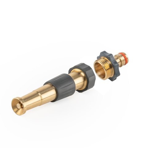 BRADAS DYSZA REGULOWANA MOSIĘŻNA GW 3/4" Z PRZYŁĄCZEM NA KRAN GZ 3/4" 12,5cm BRASS SOFT