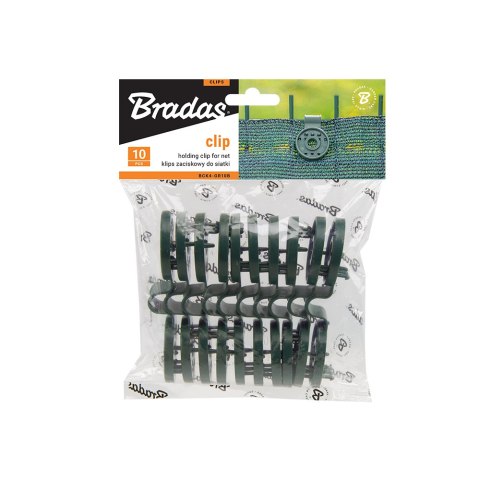 BRADAS KLIPS DO MOCOWANIE SIATEK CIENIUJĄCYCH ZIELONY /10szt. BUNGEE CORD CLIPS