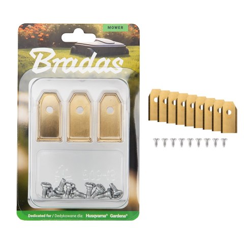 BRADAS NOŻE DO ROBOTÓW KOSZĄCYCH HUSQVARNA/GARDENA 9szt. TITAN GOLD