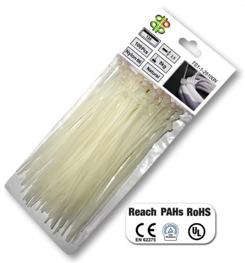 BRADAS OPASKA PLASTIK BIAŁA 2,5x150/100szt