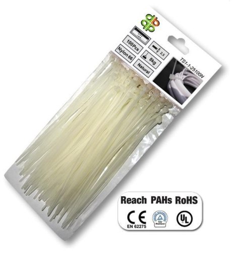 BRADAS OPASKA PLASTIK BIAŁA 2,5x200/100szt