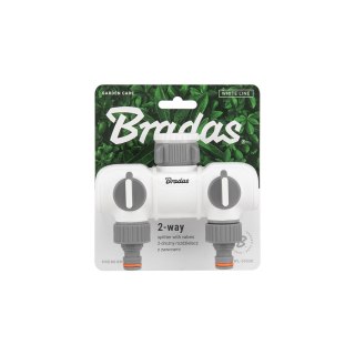 BRADAS ROZDZIELACZ 2-DROŻNY GW 1"-3/4" Z ZAWORAMI /WHITE LINE