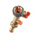 BRADAS ROZDZIELACZ 2-DROŻNY GW 3/4"x GZ 3/4" MOSIĄDZ Z ZAWORAMI BRASS SOFT