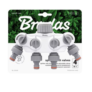 BRADAS ROZDZIELACZ 4-DROŻNY GW 1"- 3/4" SOLID Z ZAWORAMI /WHITE LINE