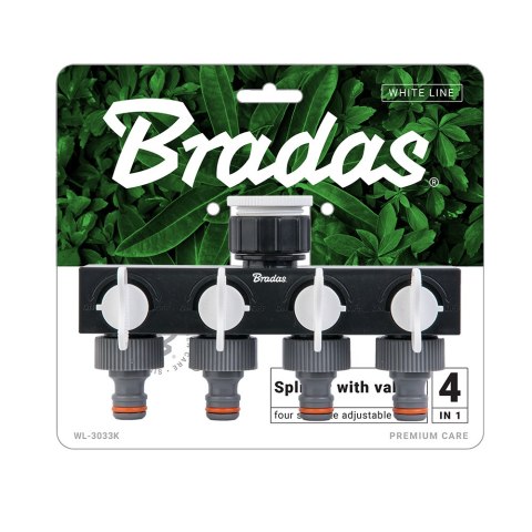 BRADAS ROZDZIELACZ 4-DROŻNY GW 1"- 3/4" Z ZAWORAMI /WHITE LINE