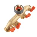 BRADAS ROZDZIELACZ 4-DROŻNY GW 3/4"x GZ 3/4" MOSIĄDZ Z ZAWORAMI BRASS SOFT