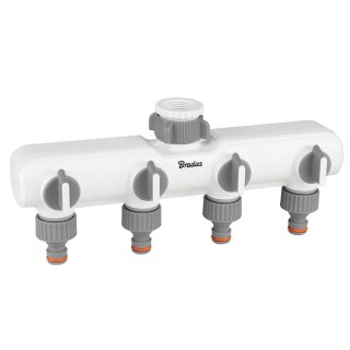 BRADAS ROZDZIELACZ 4-DROŻNY Z GW 1"-3/4" Z ZAWORAMI /WHITE LINE