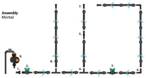 BRADAS WĄŻ KROPLUJĄCY WATER FLOW DRIP ZESTAW 100m