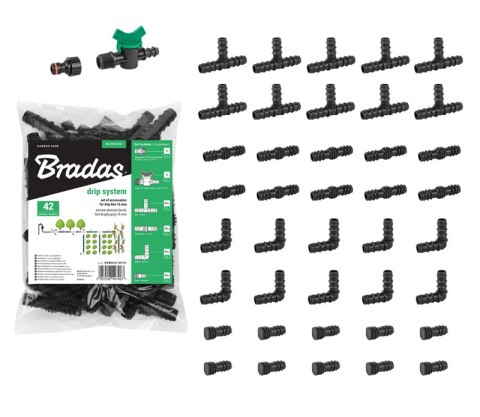 BRADAS ZESTAW AKCESORIÓW DO LINII KROPLUJĄCEJ 16mm /42szt.
