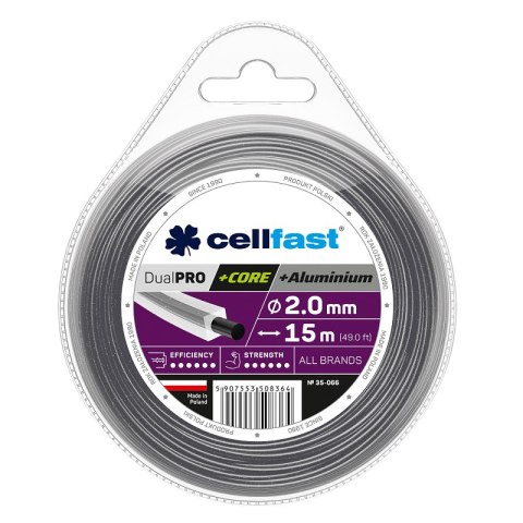 CELLFAST ŻYŁKA TNĄCA Z RDZENIEM 2,4*15m KWADRAT