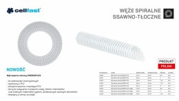 CELLFAST WĄŻ SSAWNO-TŁOCZNY DO POMP 25mm x 20mb BEZBARWNY ENERGO-FLEX NA STOJAK /NA STOJAK