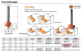 CMT FREZ HM D=19 d=6,35 R=3,2 I=13S=12.. DEKORACYJNY.