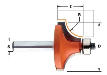 CMT FREZ HM R= 1,6 D=15,9 I=12,7 S=8 ZAOKĄGLAJĄCY Z ŁOŻYSKIEM.