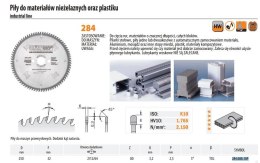 CMT PIŁA TARCZOWA HM 250x32x3,2/2,5 Z=80 DO MATERIAŁÓW NIEŻELAZNYCH I PLASTIKU...