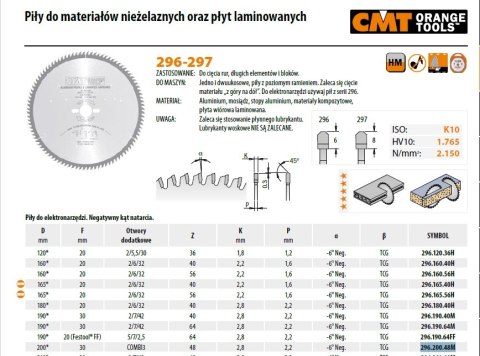 CMT PIŁA TARCZOWA HW D=200 F=30 Z=48 K=2,8/2,2