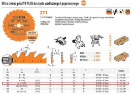 CMT PIŁA TARCZOWA ITK D=165 F=20 Z=24N K=1,7/1,0 UNIWERSALNA, ULTRACIENKA