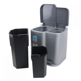 CURVER KOSZ DO SEGREGACJI ŚMIECI DUO PEDALBIN 21L /SREBRNY/ GRAFITOWY