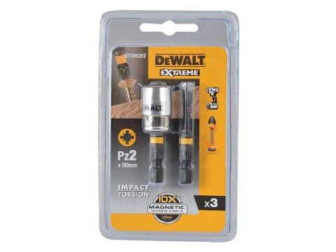 DEWALT KOŃCÓWKA UDAR. PZ2x50 /2szt. + UCHWYT MAGNETYCZNY EXTREME IMPACT TORSION