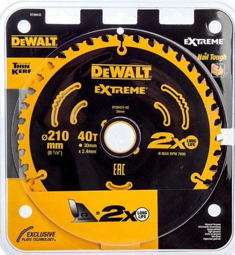 DEWALT PIŁA TARCZOWA 210x30mmx40z