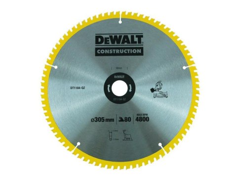 DEWALT PIŁA TARCZOWA 305x30mmx80z