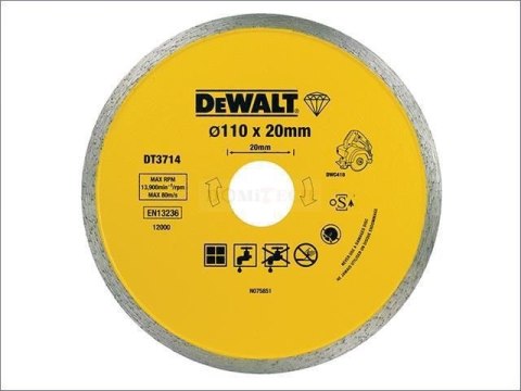 DEWALT TARCZA DIAMENTOWA PEŁNA 110mmx20mm DO DWC410