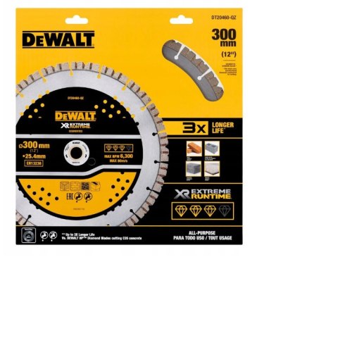 DEWALT TARCZA DIAMENTOWA SEGMENTOWA 300mm ELITE ZASTOSOWANIE OGÓLNE
