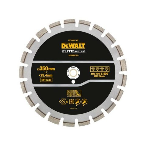 DEWALT TARCZA DIAMENTOWA SEGMENTOWA 350mm ELITE ASFALT/BETON