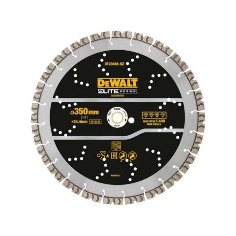 DEWALT TARCZA DIAMENTOWA SEGMENTOWA 350mm ELITE PRĘTY ZBROJONE/BETON