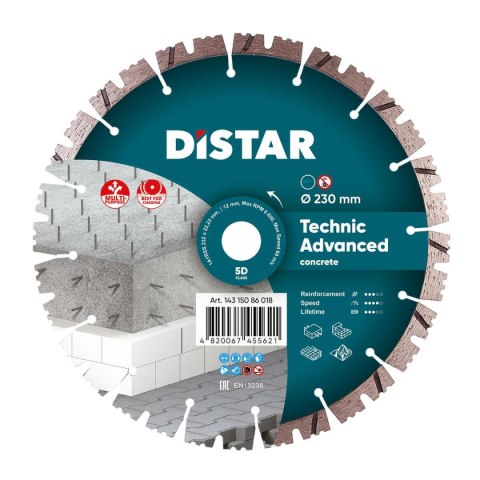 DISTAR TARCZA DIAMENTOWA TECHNIC ADVANCED 232 x 2,6/1,8 x 12 x 22,23