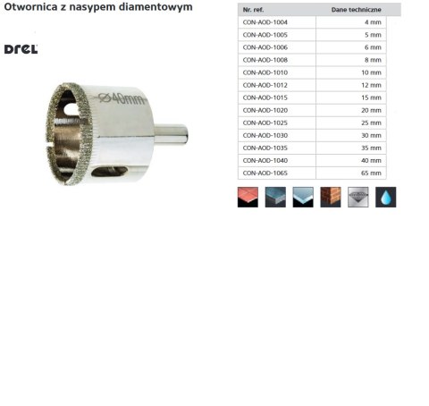 DREL KORONA 15mm NASYP DIAMENTOWY