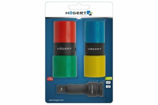 HOGERT NASADKI UDAROWE DWUSTRONNE 1/2" Z PRZEDŁUŻKĄ 17, 19, 21, 22 mm