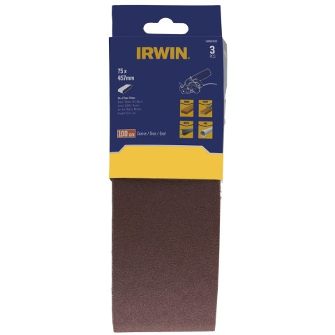 IRWIN PASY BEZKOŃCOWE 75mm x 457mm P100 /3szt.
