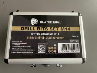 KORONA DIAMENTOWA M14 ZESTAW 6/8/10/12/25/35/68mm WIERCENIE NA SUCHO /INDIAN PROFESSIONAL