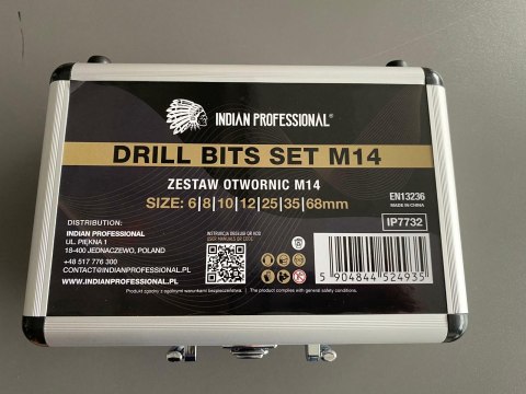 KORONA DIAMENTOWA M14 ZESTAW 6/8/10/12/25/35/68mm WIERCENIE NA SUCHO /INDIAN PROFESSIONAL